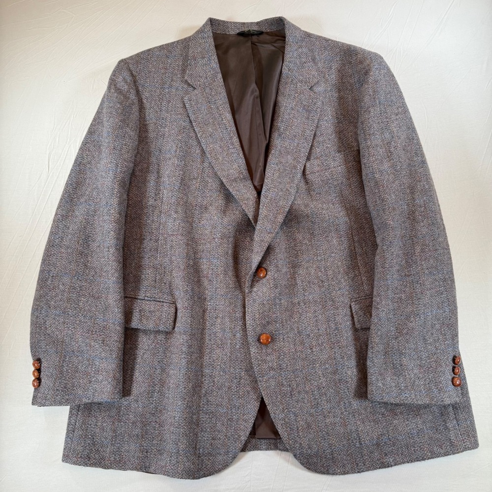 Stafford Mens Brown Herringbone Wool Sport Coat Blazer Jacket (No Size in Tags)